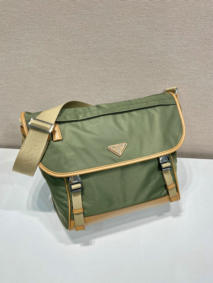 Prada Re-Nylon and leather shoulder bag Green 2VD052