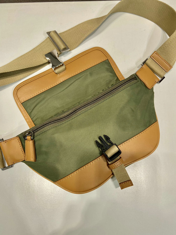 Prada Re-Nylon and leather shoulder bag Green 2VH176