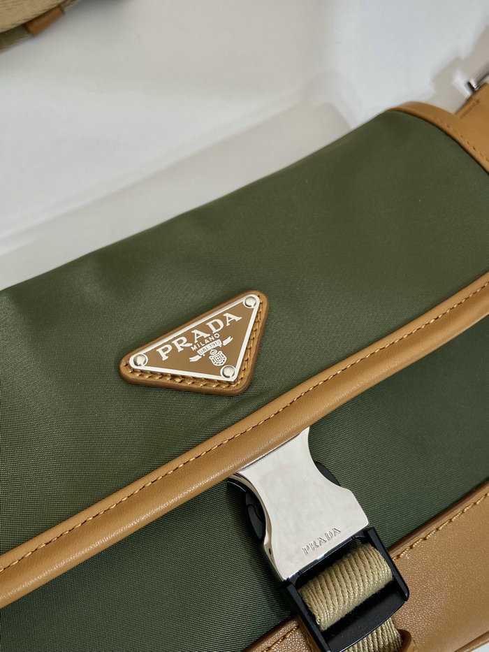 Prada Re-Nylon and leather shoulder bag Green 2VH176