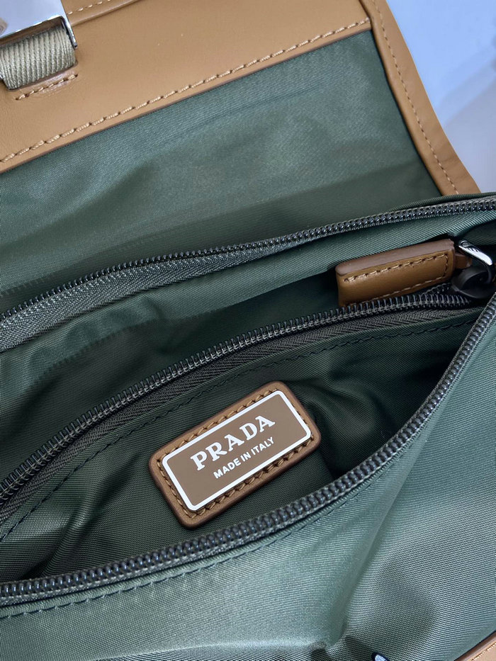 Prada Re-Nylon and leather shoulder bag Green 2VH176