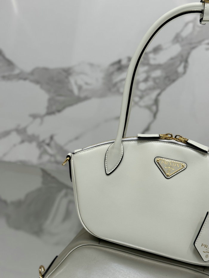 Prada Small Leather Handbag White 1BA427