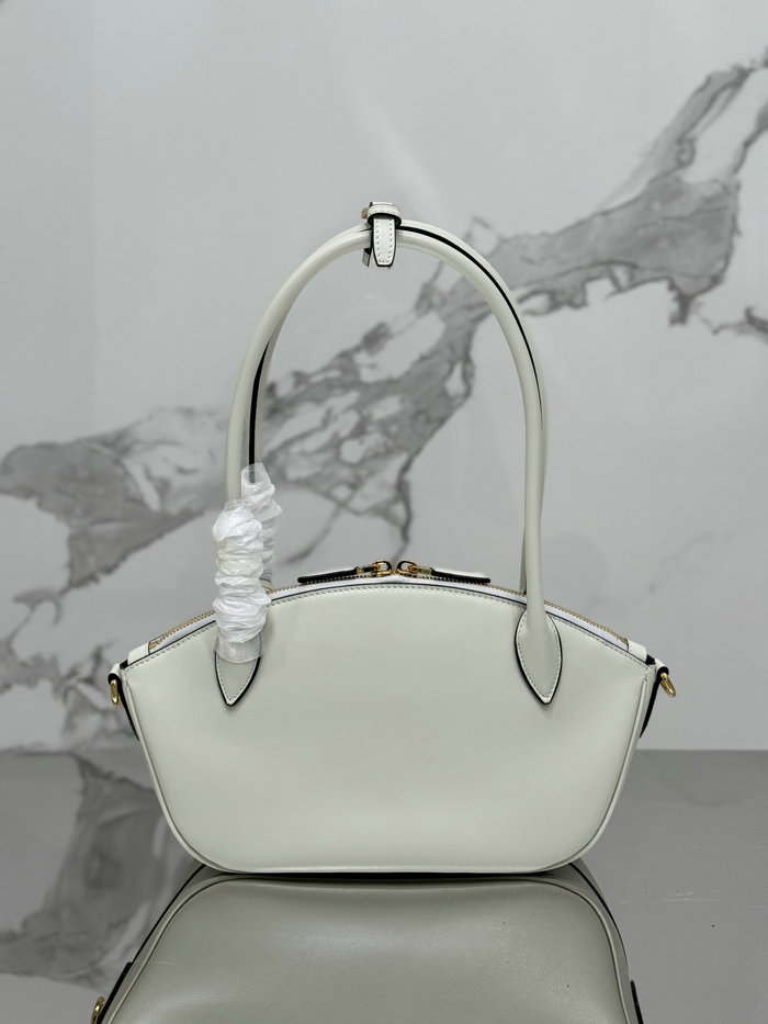 Prada Small Leather Handbag White 1BA427