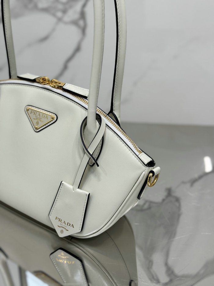 Prada Small Leather Handbag White 1BA427