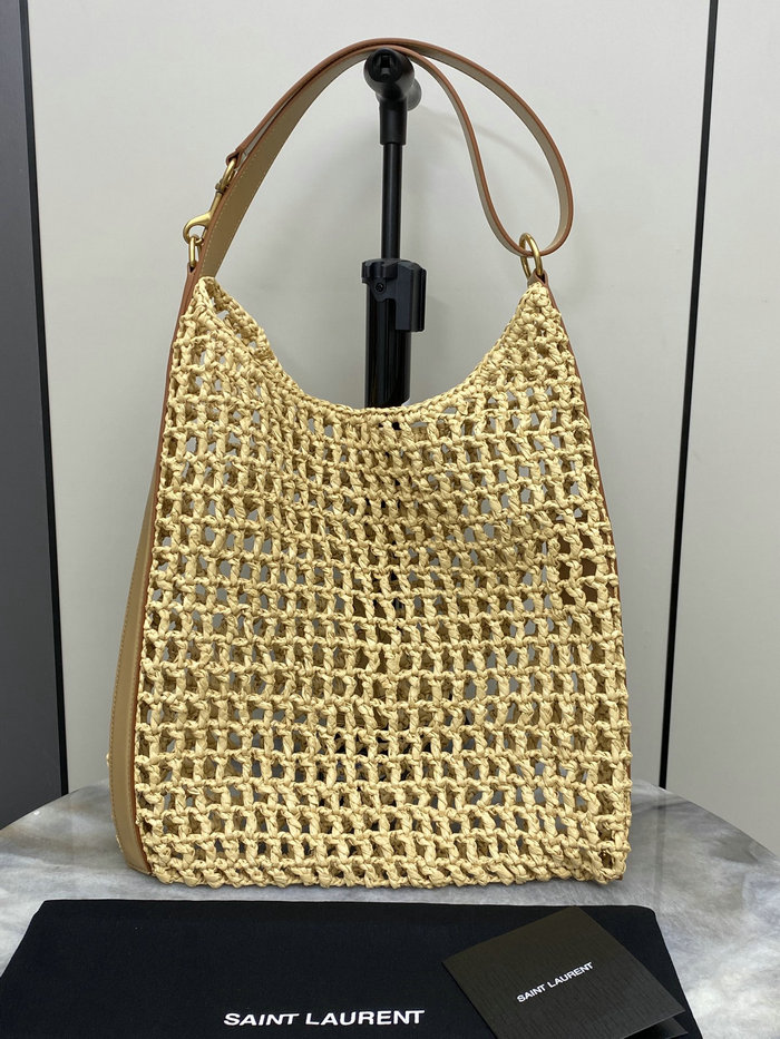 Saint Laurent Raffia Oxalis Bag Beige 781289