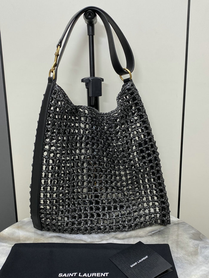 Saint Laurent Raffia Oxalis Bag Black 781289