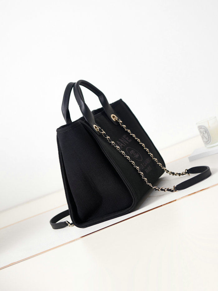 Chanel Deauville Small Shopping Tote Bag AS3257 Black