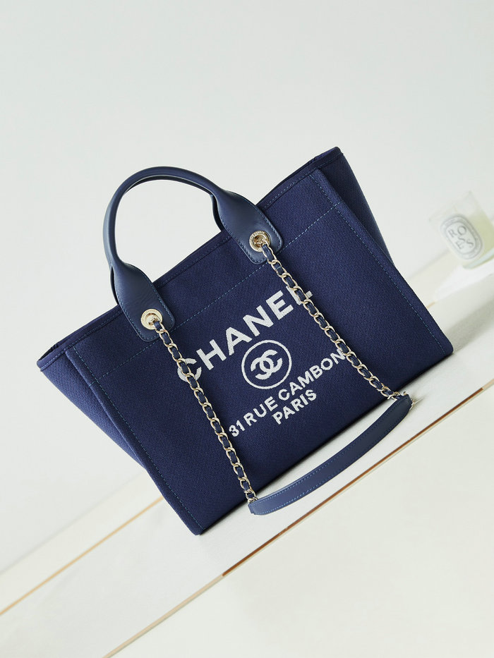 Chanel Deauville Small Shopping Tote Bag AS3257 Blue