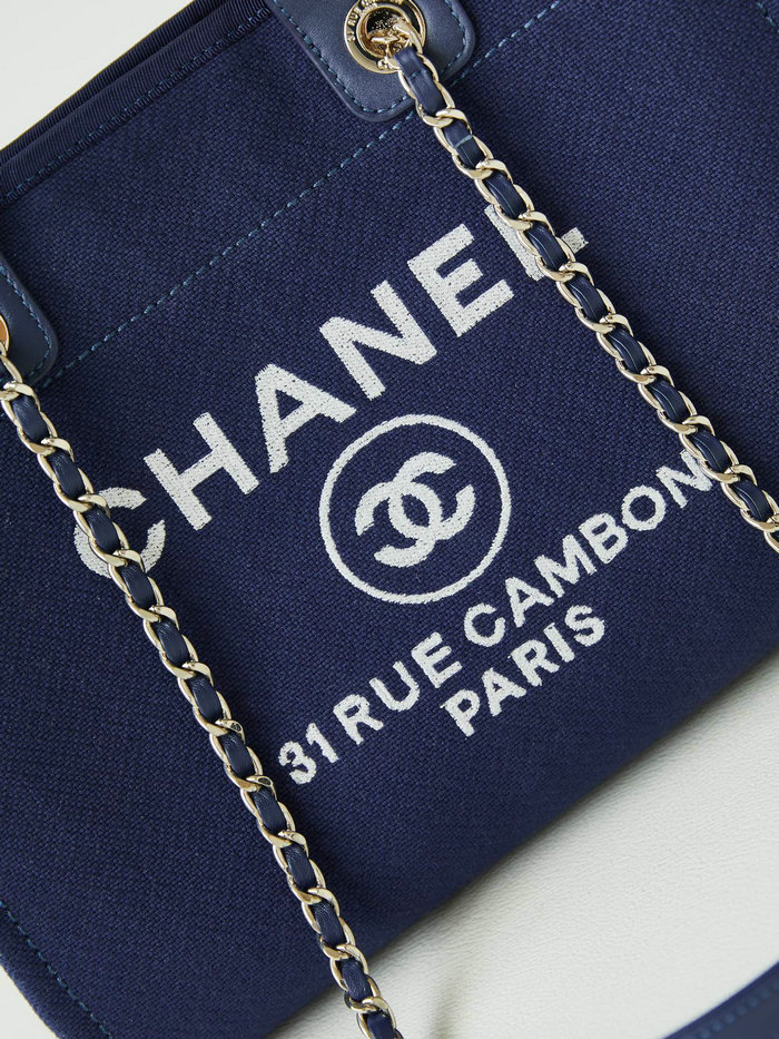 Chanel Deauville Small Shopping Tote Bag AS3257 Blue