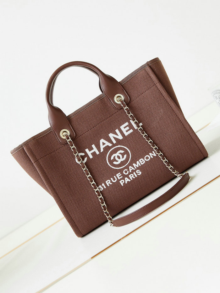 Chanel Deauville Small Shopping Tote Bag AS3257 Brown