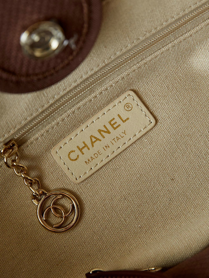 Chanel Deauville Small Shopping Tote Bag AS3257 Brown