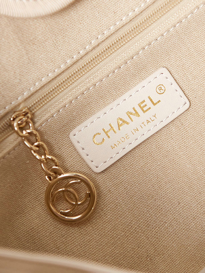 Chanel Deauville Small Shopping Tote Bag AS3257 White