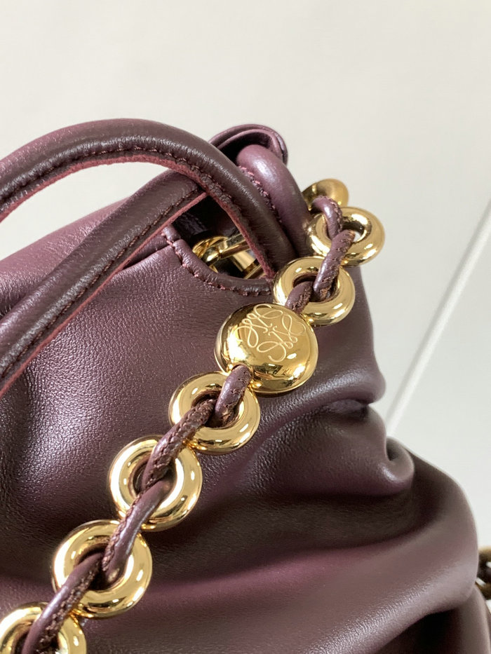 Loewe Flamenco Purse Bucket Bag Burgundy L9062