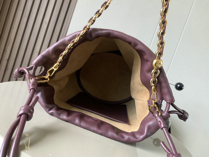 Loewe Flamenco Purse Bucket Bag Burgundy L9062