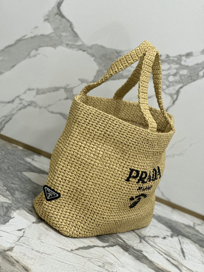 Prada Crochet Tote Bag 1BG392 Beige