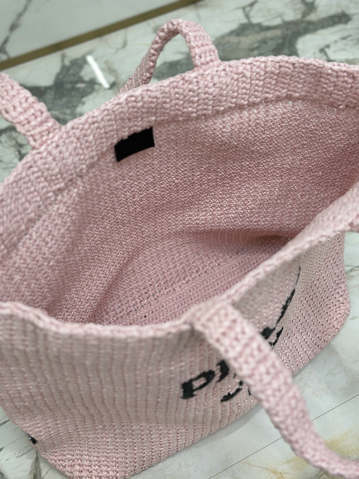 Prada Crochet Tote Bag 1BG392 Pink