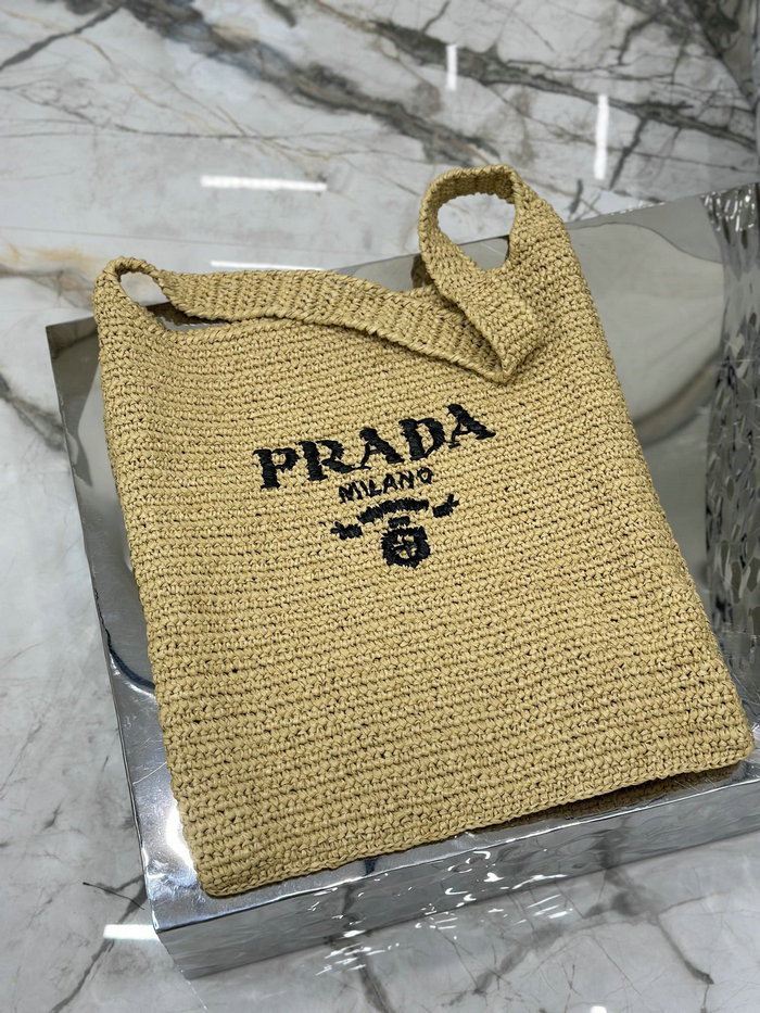 Prada Crochet Tote Bag Beige 1BC182