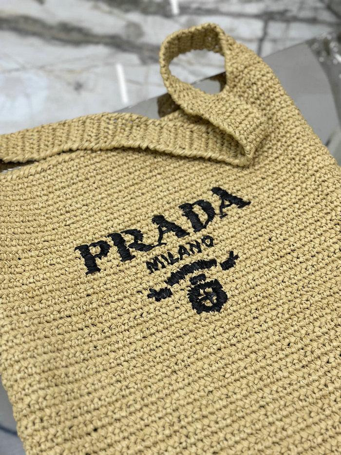 Prada Crochet Tote Bag Beige 1BC182