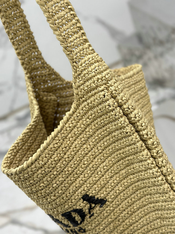 Prada Crochet Tote Bag Beige 1BC182