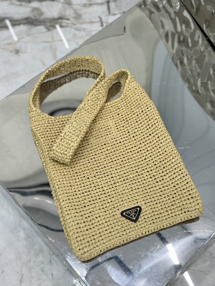 Prada Crochet Tote Bag Beige 1BC184