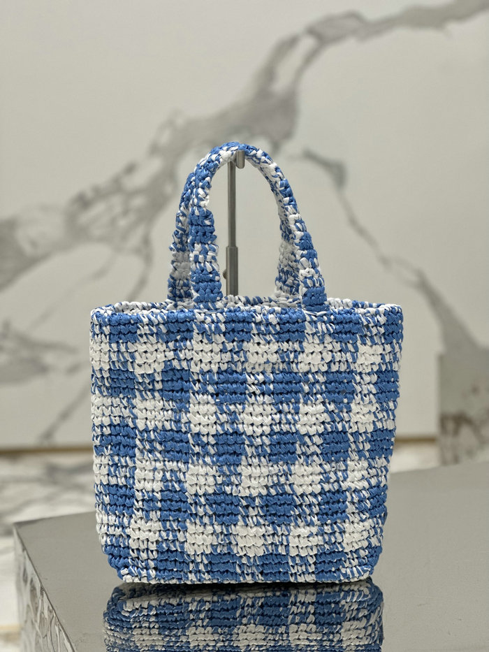 Prada Small Crochet Tote Bag 1BG422 Blue