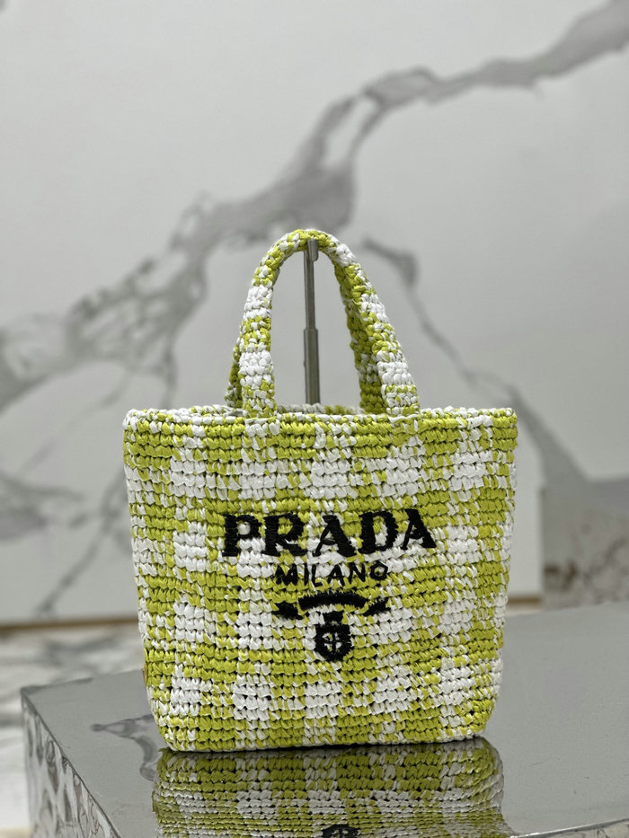 Prada Small Crochet Tote Bag 1BG422 Green