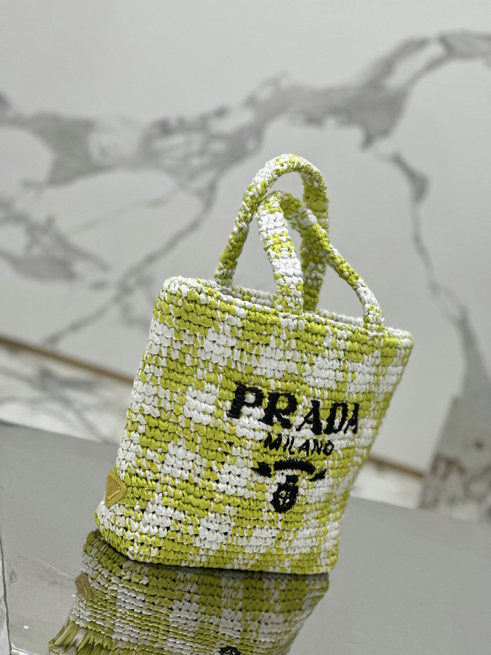 Prada Small Crochet Tote Bag 1BG422 Green