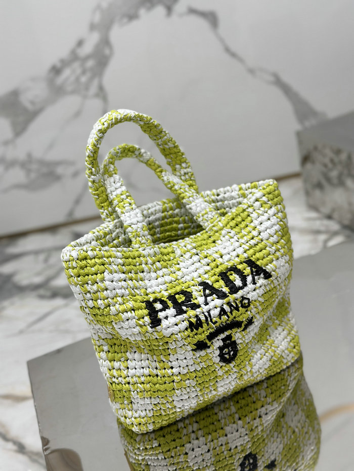 Prada Small Crochet Tote Bag 1BG422 Green