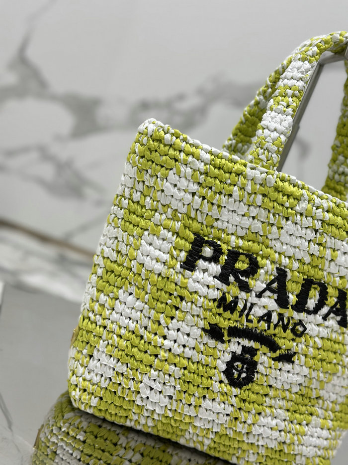 Prada Small Crochet Tote Bag 1BG422 Green