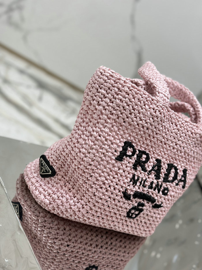 Prada Small Crochet Tote Bag 1BG422 Pink