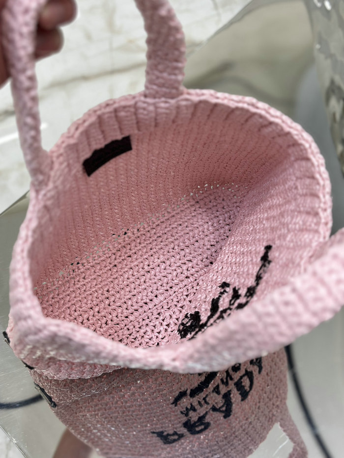 Prada Small Crochet Tote Bag 1BG422 Pink