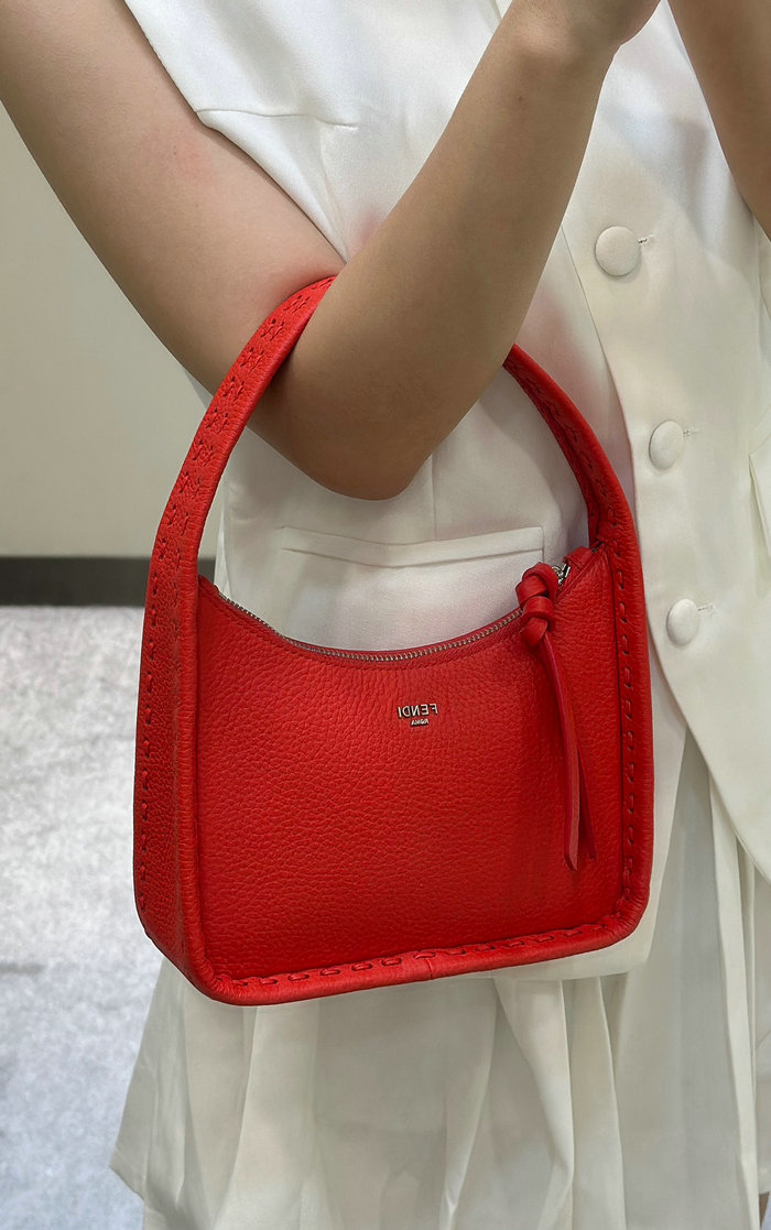 Fendi Mini Fendessence Leather Hobo Bag F80165 Red