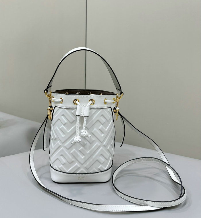 Fendi Small Mon Tresor Bucket Bag F8637 White