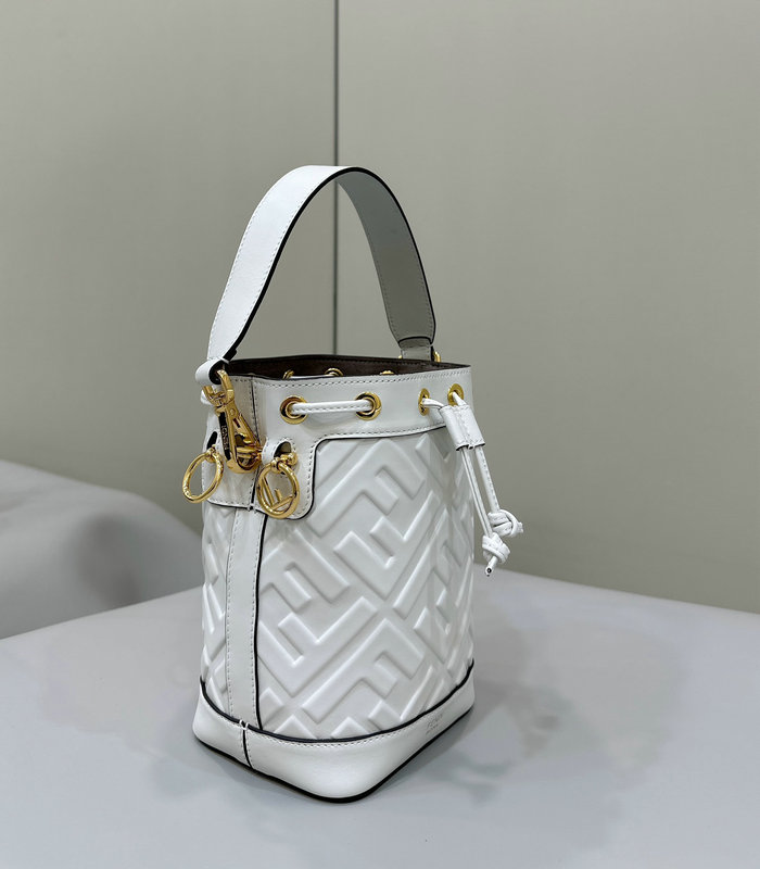 Fendi Small Mon Tresor Bucket Bag F8637 White