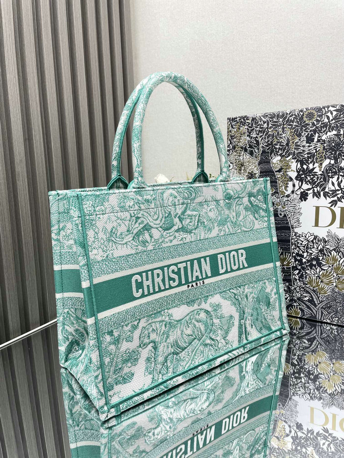 Medium Dior Tiger Book Tote M1286 Light Green