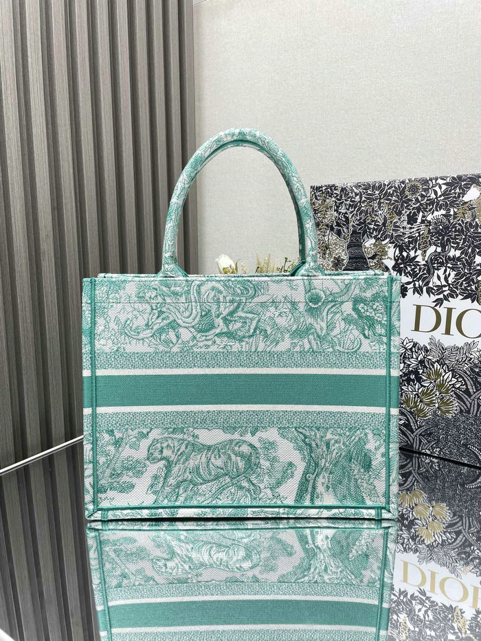 Medium Dior Tiger Book Tote M1286 Light Green