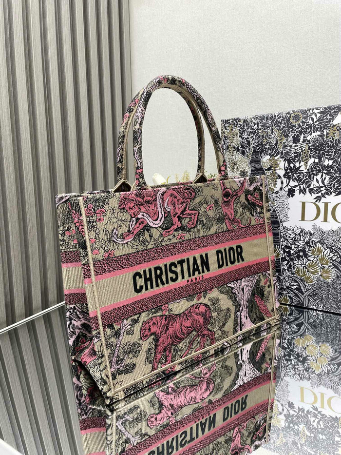 Medium Dior Tiger Book Tote M1286 Peach