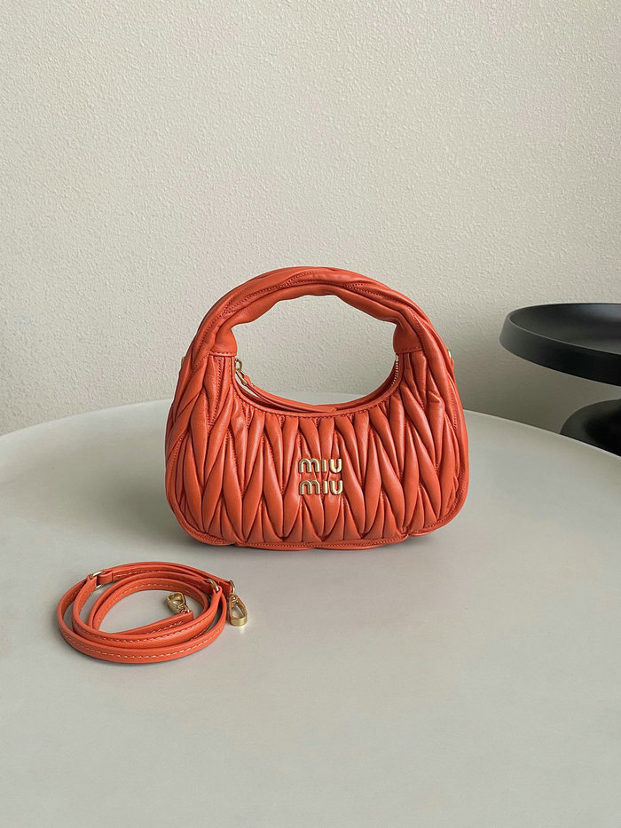 Miu Miu Wander Nappa Leather Hobo Bag Orange 5BC125