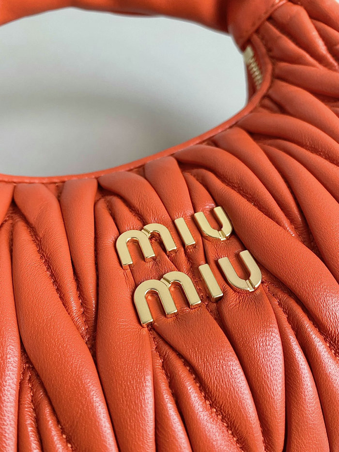 Miu Miu Wander Nappa Leather Hobo Bag Orange 5BC125