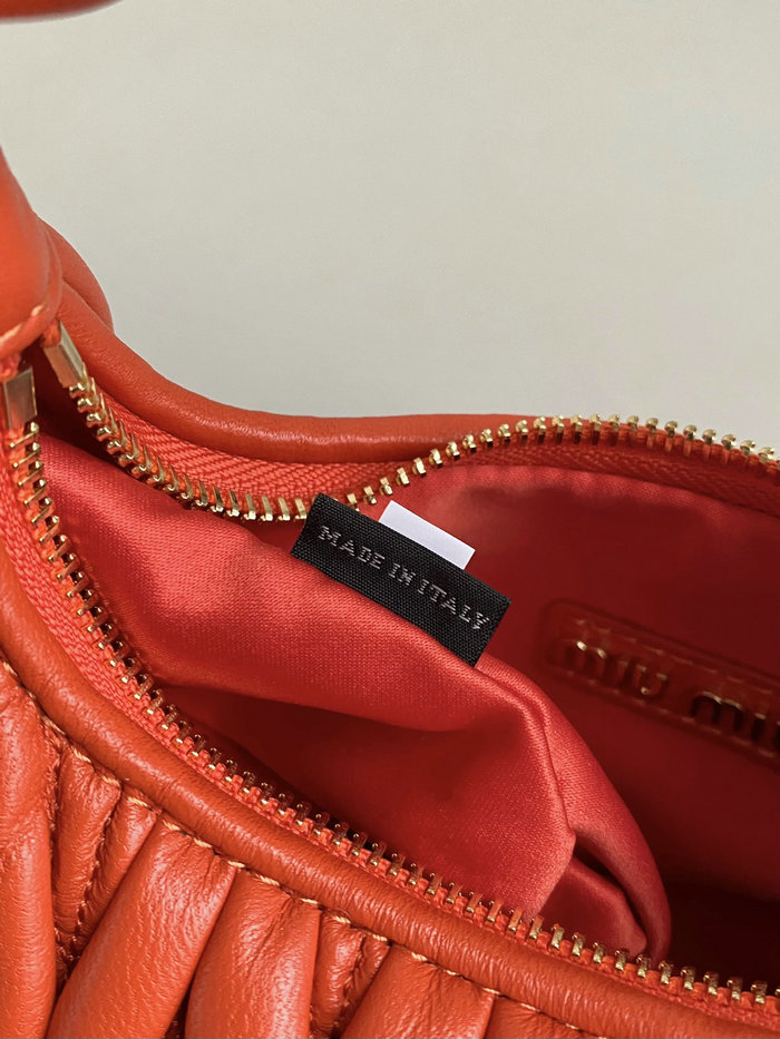 Miu Miu Wander Nappa Leather Hobo Bag Orange 5BC125