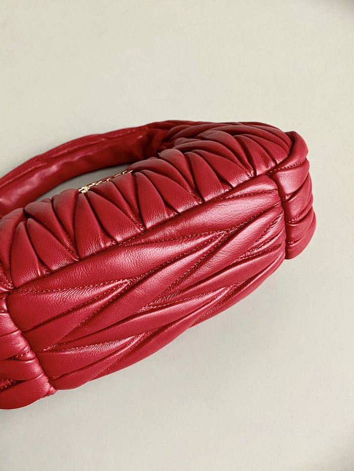 Miu Miu Wander Nappa Leather Hobo Bag Red 5BC125