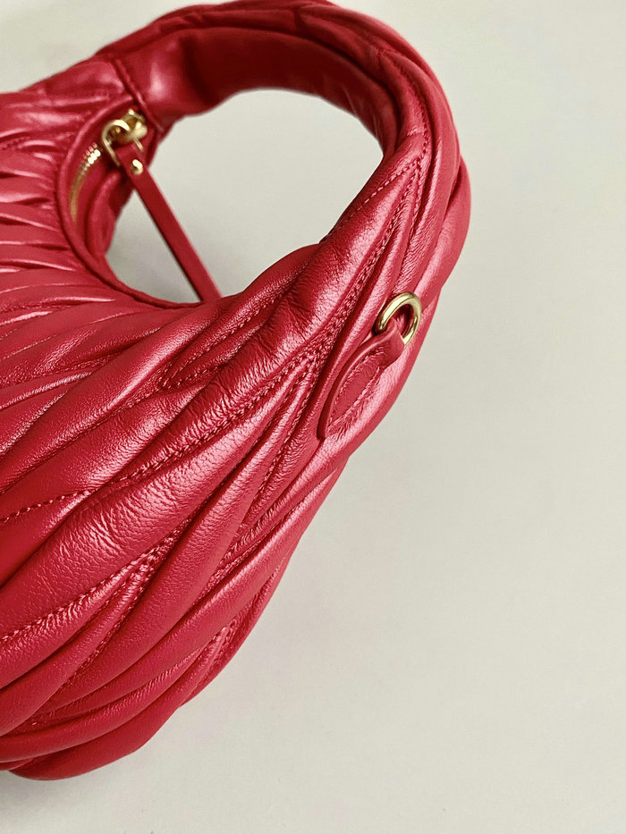 Miu Miu Wander Nappa Leather Hobo Bag Red 5BC125