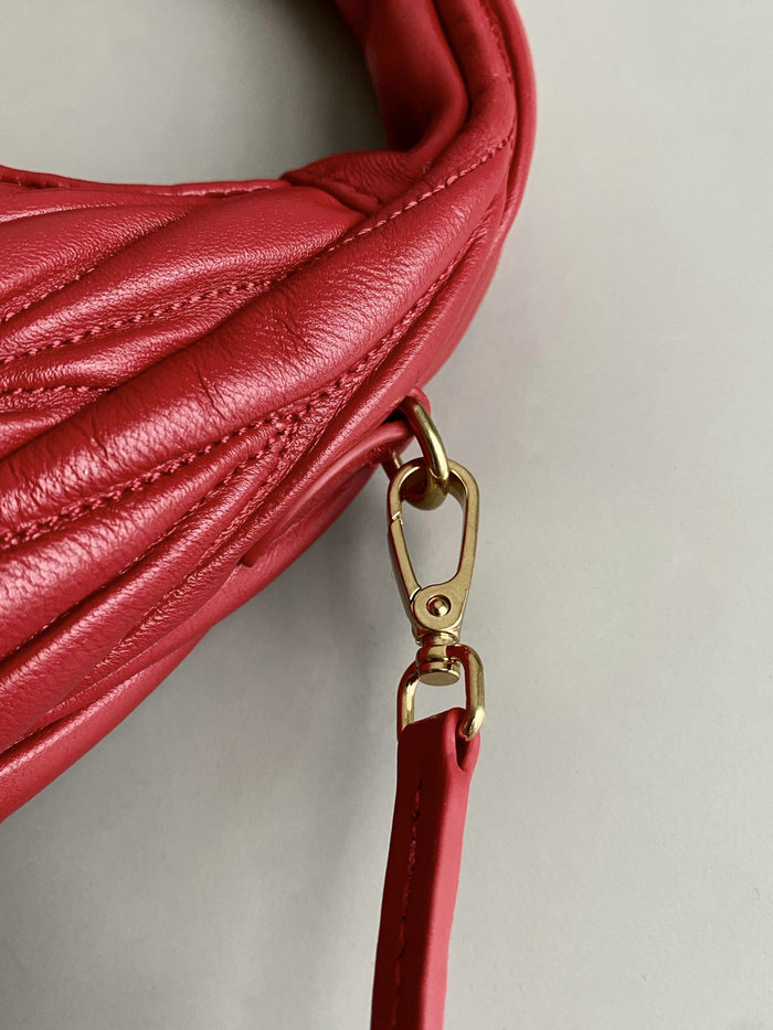 Miu Miu Wander Nappa Leather Hobo Bag Red 5BC125