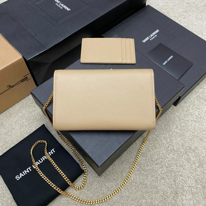 Saint Laurent Uptown Chain Wallet 607788 Beige