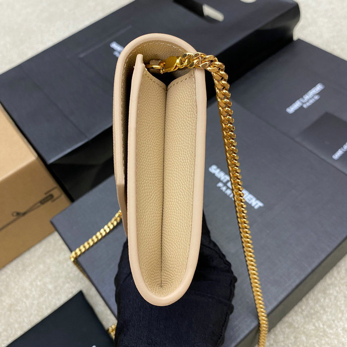 Saint Laurent Uptown Chain Wallet 607788 Beige