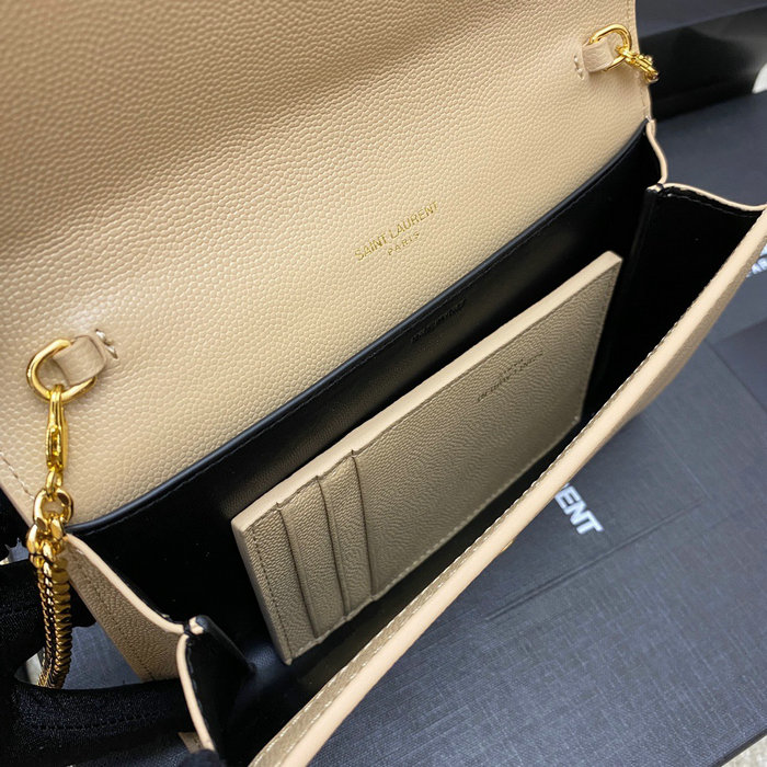 Saint Laurent Uptown Chain Wallet 607788 Beige