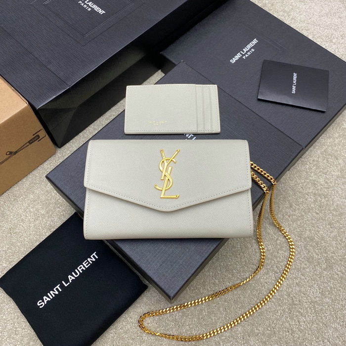 Saint Laurent Uptown Chain Wallet 607788 White