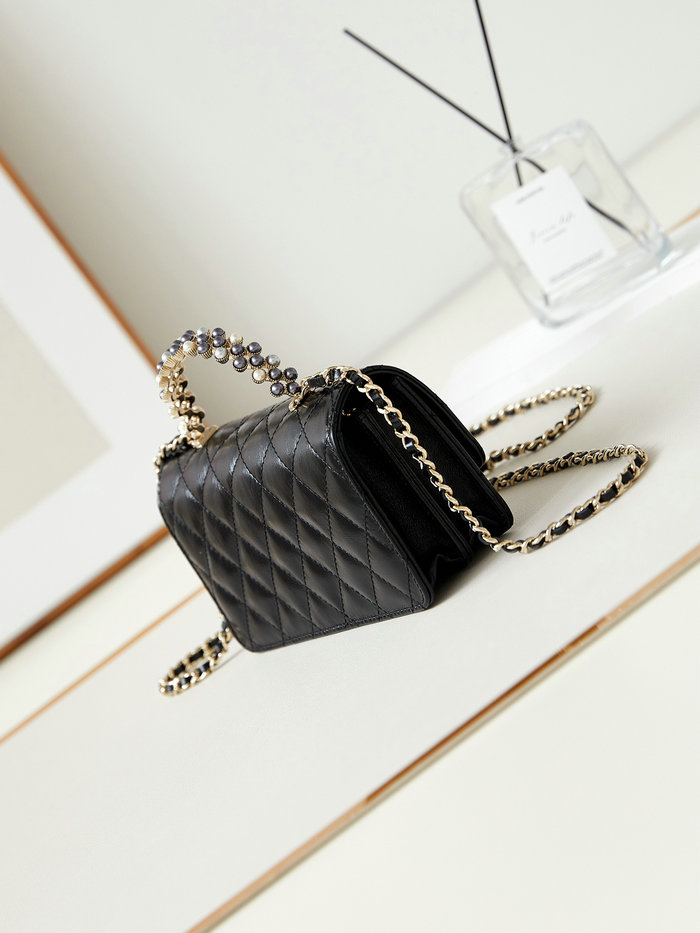 Small Chanel Flap Bag with Top Handle AP3803 Black