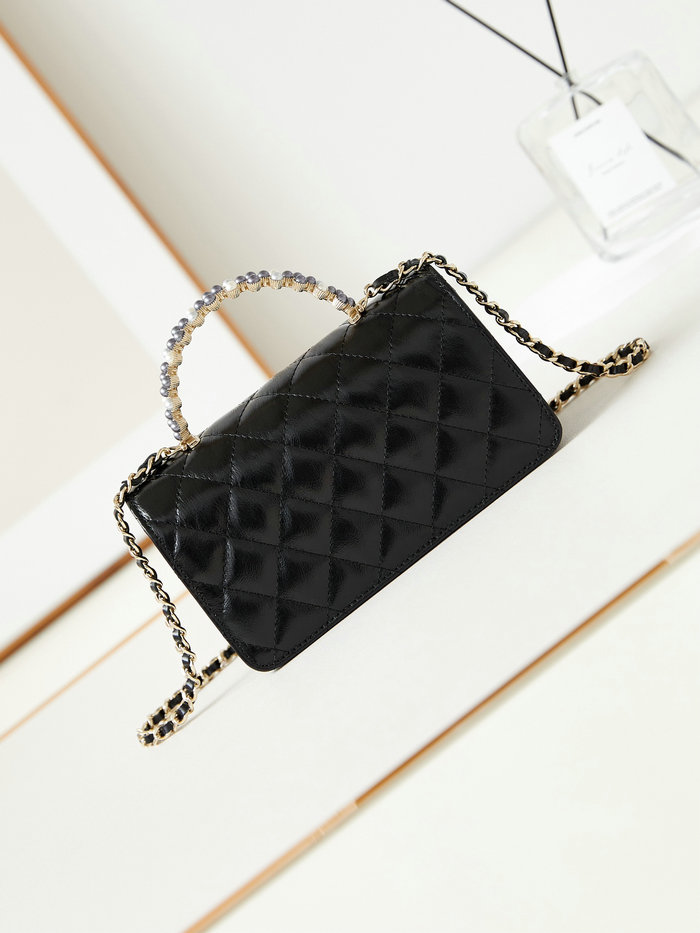 Small Chanel Flap Bag with Top Handle AP3803 Black