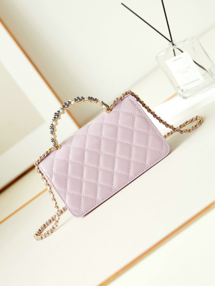 Small Chanel Flap Bag with Top Handle AP3803 Pink