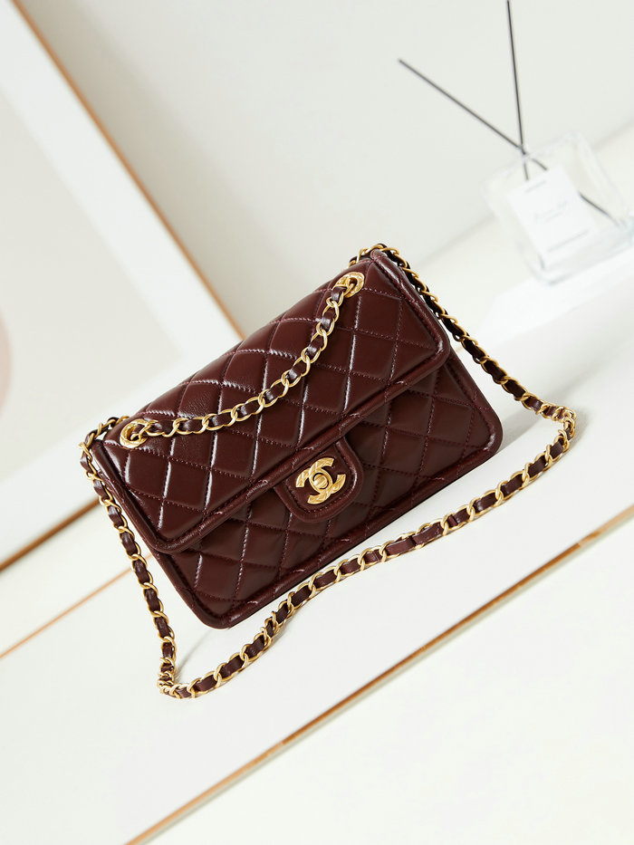 Small Chanel Lambskin Flap Bag AS4687 Burgundy